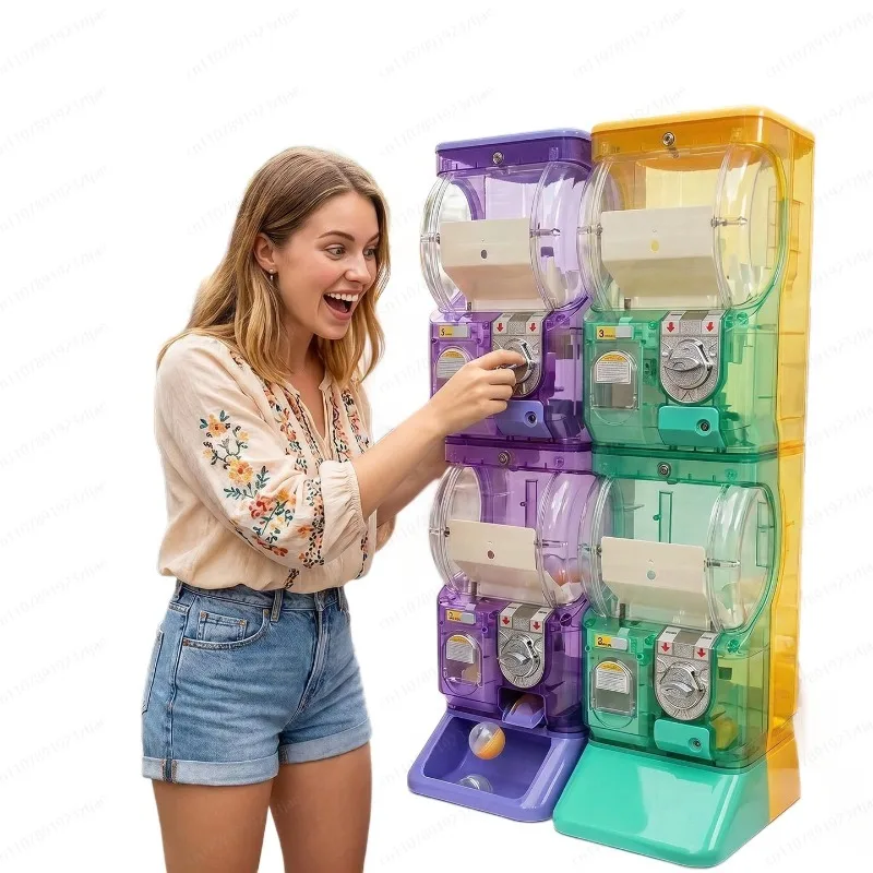 Arcade Vending Machines - Transparent White Two Tier Gashapon Machine,