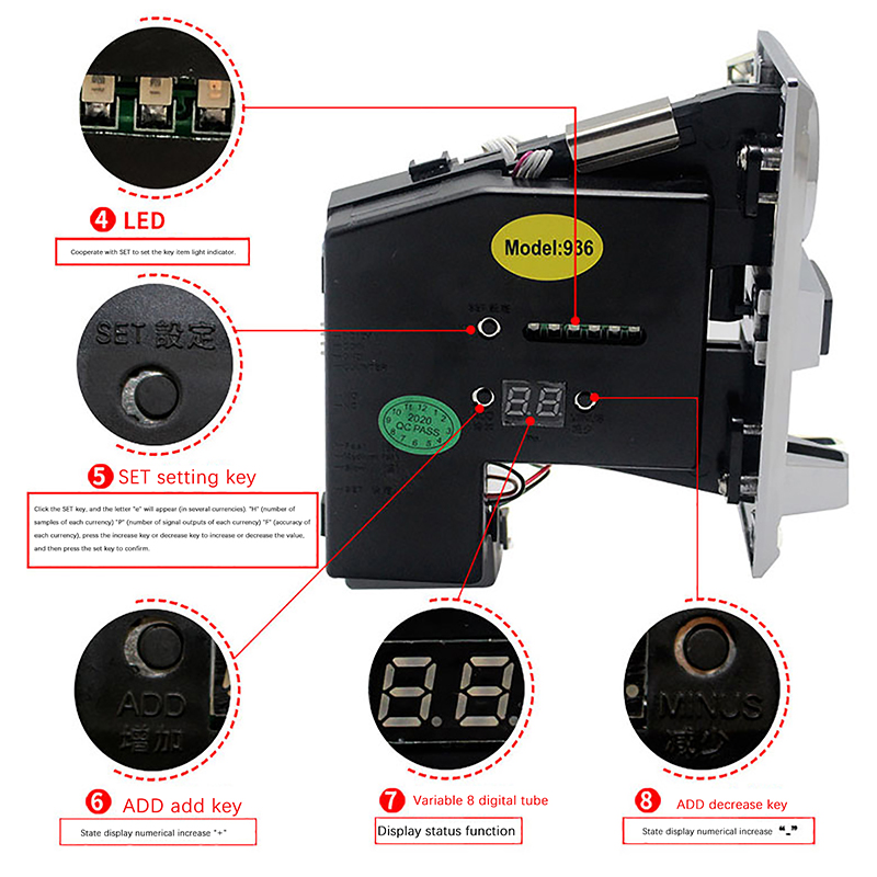 1Pc 616 Multi Coin Slot Accept - Coin Acceptor Selector ulasan dan harga